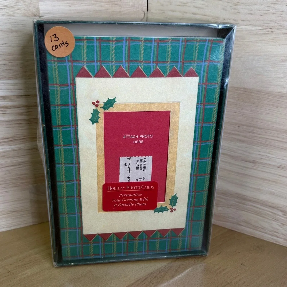Vintage Hallmark‎ Holiday Cards 13 Personalized Photo Holders with Envelopes
